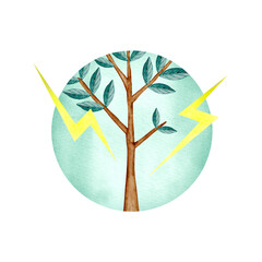 三碧木星　九星気学占い 占星術　アイコン 水彩 イラスト