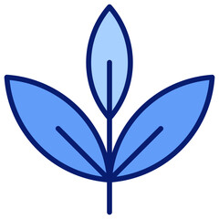 Leaf Icon Blue Color Icon
