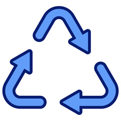 Recycling Icon Blue Color Icon