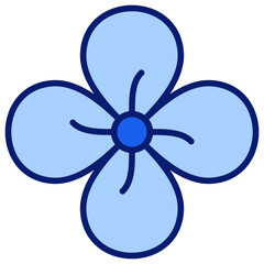 Flower Icon Blue Color Icon