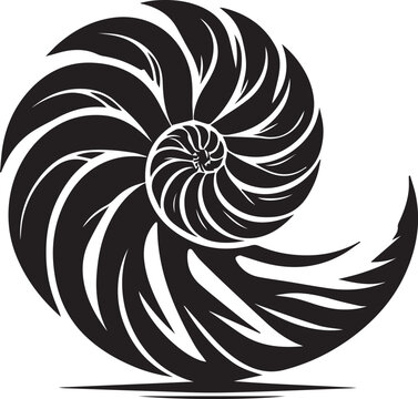 recommend clip art: Paper Nautilus silhouette vector and logo black and white