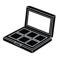 eye shadow palettes silhouette vector white background.