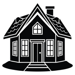 house icon silhouette vector art white background.