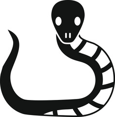 Black mamba snake slithering icon glyph vector illustration