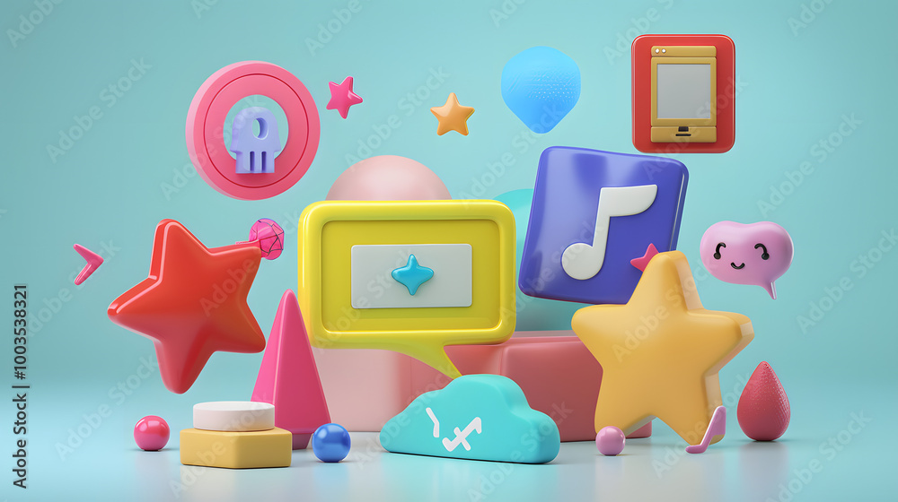 Wall mural interaction design icon user experience ux 3d