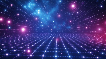 Colorful Abstract Galaxy Background with Stars