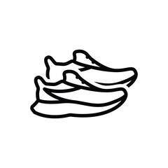 Black line icon for shoes 