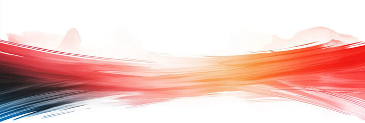 Abstract colorful brushstrokes on white background.