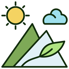 Nature Icon Outline Color Icon