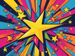 Fototapeta premium abstract star pop art style illustration