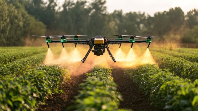 Cutting-edge drone technology enhances eco-friendly farming by spraying organic compounds