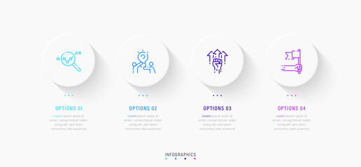 Vector Infographic label design template with icons and 4 options or steps. Can be used for process diagram, presentations, workflow layout, banner, flow chart, info graph.