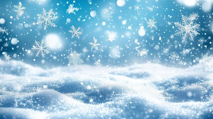 Naklejka premium Abstract winter wonderland with snowflakes: christmas background featuring heavy snowfall and snowflakes in the sky
