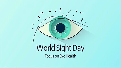Obraz premium World Sight Day Eye Illustration: Minimalist Vision Awareness Design for Global Eye Health Focus