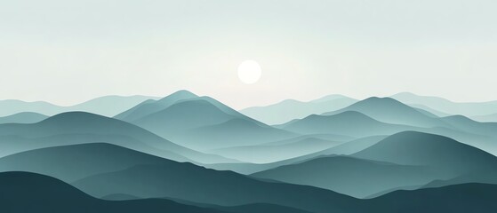 Mountain landscape in soft pastel tones