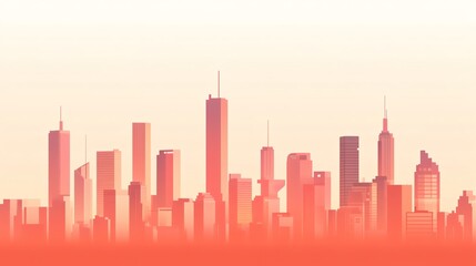 Obraz premium City skyline at sunset with vibrant colors