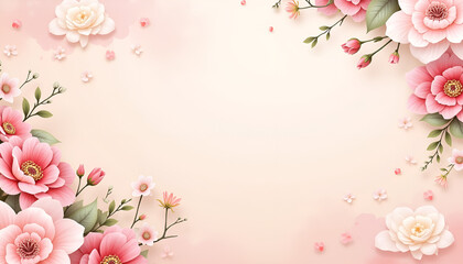 Fototapeta premium Japanese kimono fabric texture with floral patterns in pastel colors