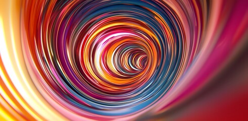 Fototapeta premium Colorful Abstract Spiral Tunnel.