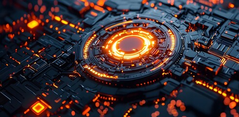 Futuristic Technology Circuit Board.
