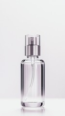Elegant perfume bottle with a sleek design, isolated on a white background.