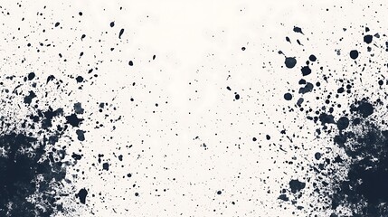 Abstract black ink splatters on a white background.