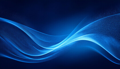 Futuristic digital art featuring a flowing, particle-filled blue wave.
