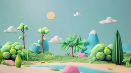 Naklejka premium Motion Path Icon Animation Design 3D