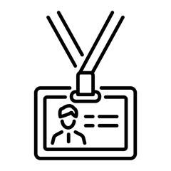 A linear icon of employee badge 