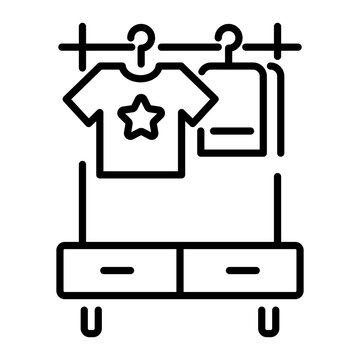 recommend clip art: Clothes rack icon in linear style