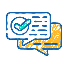 conversation approval doodle icon sketch vector. conversation approval sign. isolated symbol illustration