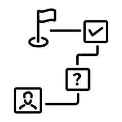A linear icon of progress tracker 
