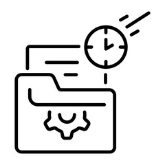 Project deadline icon in linear style