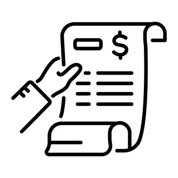 recommend clip art: Receipt icon in outline style