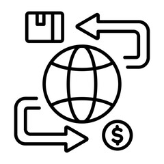 Import export icon in linear style 