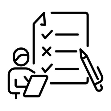 person checking list with pen clip art preview