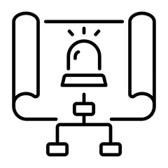 Emergency plan icon in linear style 