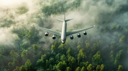 Sustainable aviation fuel concept. Net zero emissions flight. Sustainability transportation.