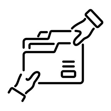 A line icon of project handover 