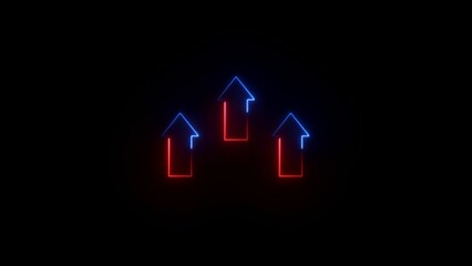 neon glow business money growth icon illustration financial success