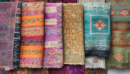 colorful scarves for sale in the market
