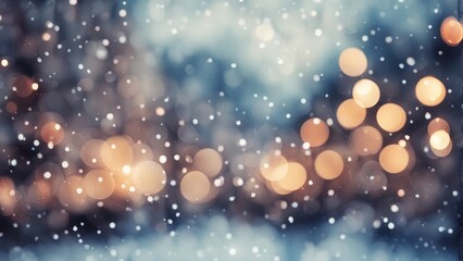 Obraz premium Night winter city, bokeh style