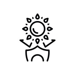 Black line icon for protection