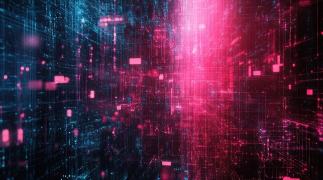 a creative digital network intertwined with elements of coding background