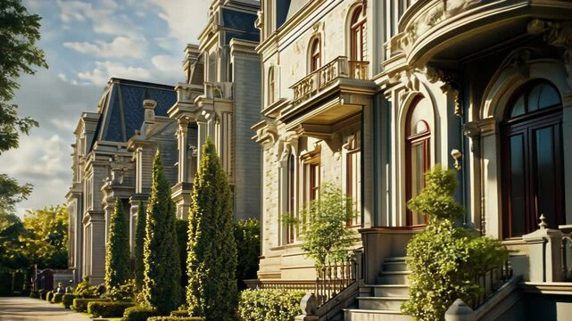 Elegant Row of Mansions