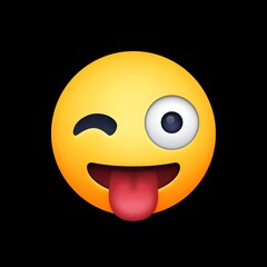 Fototapeta premium Winking Face with Tongue Emoji 