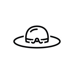 Black line icon for sun hat