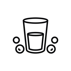 Black line icon for water