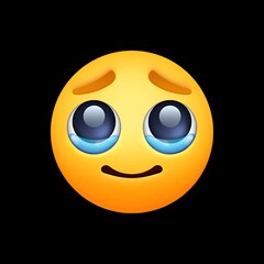 Fototapeta premium Pleading Face Emoji 