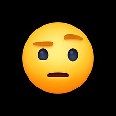 Fototapeta premium Confused or Skeptical Face Emoji 
