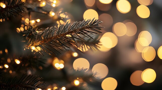 Beautifully decorated christmas tree with twinkling lights in a cozy living room setting during the holiday season